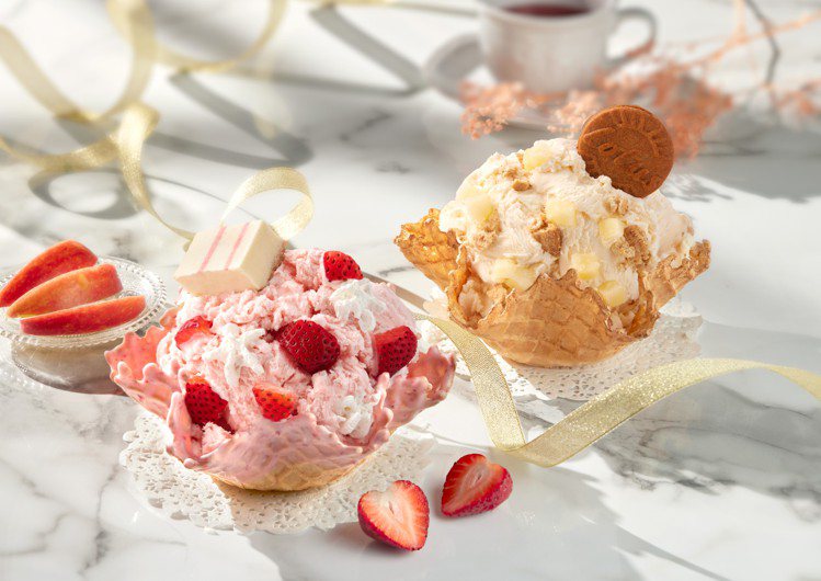 「COLD STONE」本次推出「濃情美莓」、「蘋果脆脆」冰淇淋。圖／COLD STONE提供