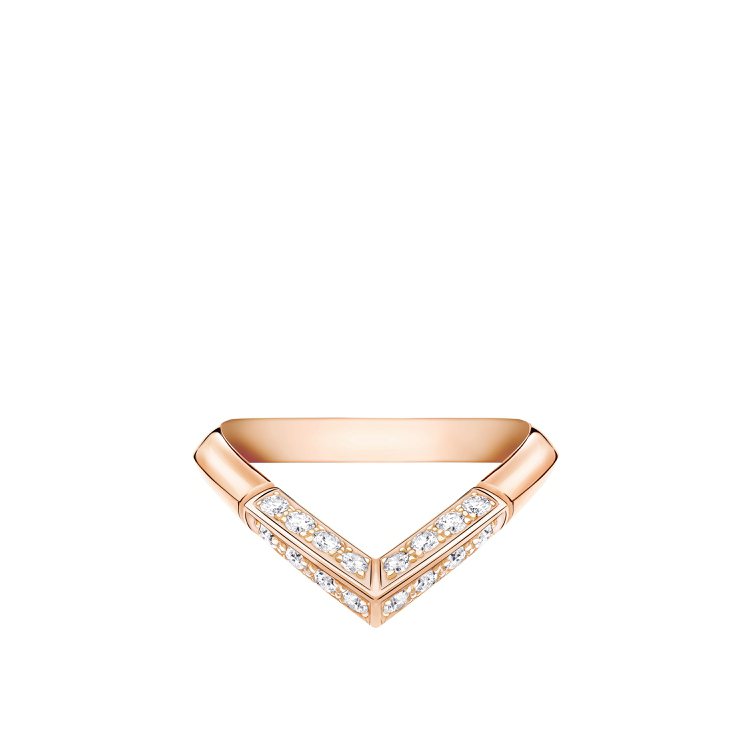 LV DIAMONDS PAVÉ V 18K金密鑲鑽石戒指，13萬2,000元。圖／路易威登提供