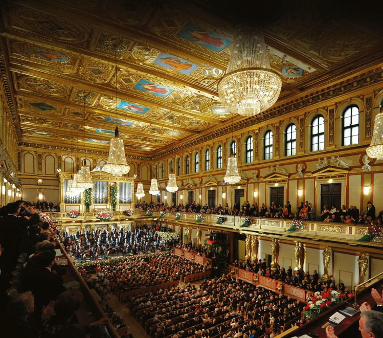 維也納愛樂樂團的新年音樂會，將在維也納金色大廳（Musikverein）舉辦。圖／勞力士提供