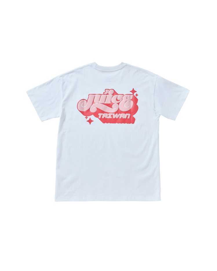 JUICE MERCH服飾系列AREA T恤，靈感來自JUICE台北與台中的店舖Logo 及代表色。圖／JUICE提供