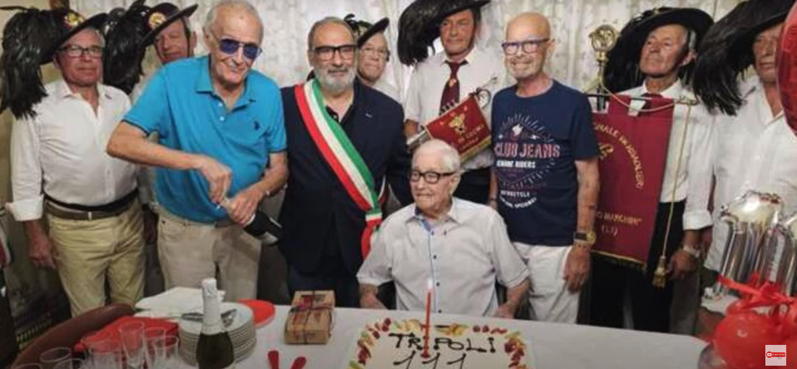 義大利最長壽男子詹尼尼（Tripoli Giannini）去年12月31日在家中逝世，享嵩壽111歲。截自YouTube影片