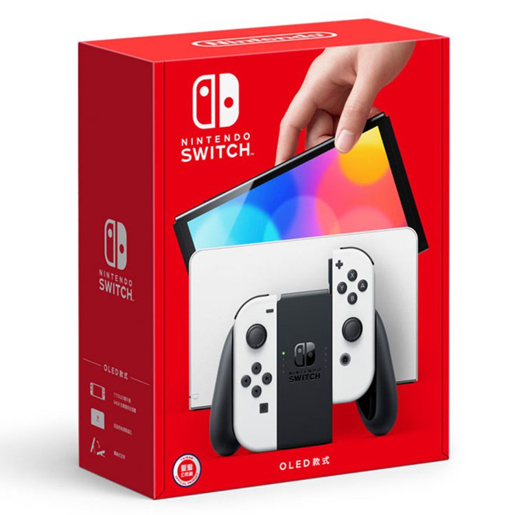 Nintendo Switch（OLED款式）白色，PChome 24h購物限時特價10,180元。圖／PChome 24h購物提供