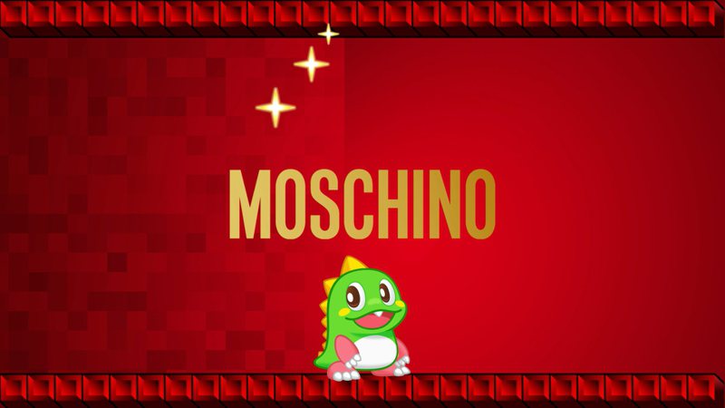 MOSCHINO攜手經典街機遊戲「泡泡龍」推出農曆新年膠囊系列。圖／MOSCHINO提供