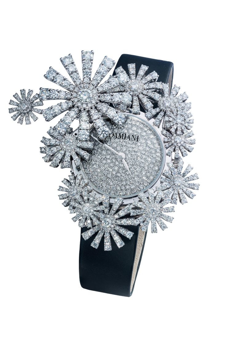 DAMIANI Masterpiece Margherita Secret Garden 18k白金高級訂製珠寶神祕表，210萬元。圖／戴美安妮提供