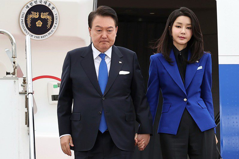 南韓總統尹錫悅與夫人金建希。美聯社