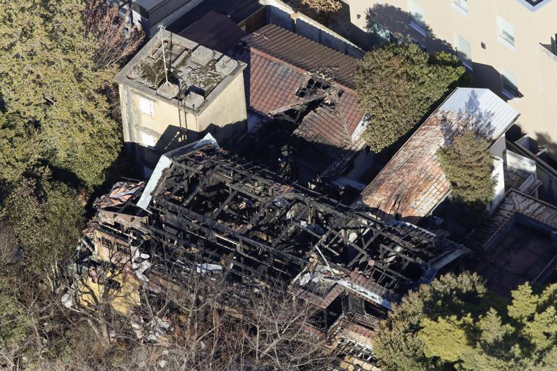 日本前首相田中角榮故居的主建物8日因一場大火付之一炬。路透