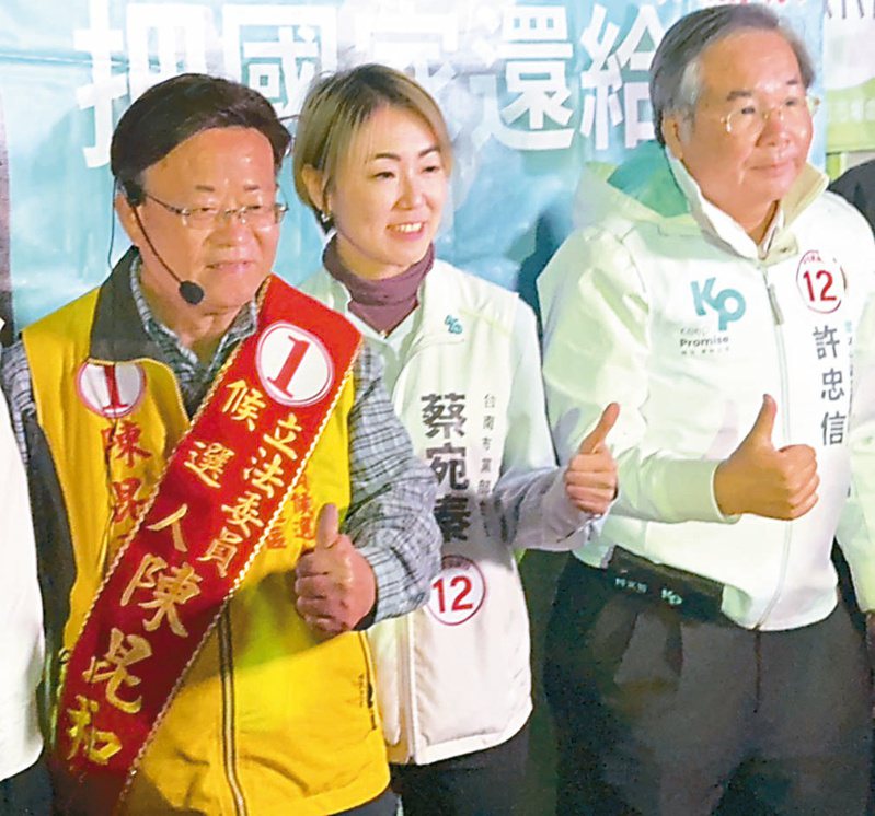 台南立委第2選區無黨陳昆和（左）昨天要求民進黨陣營表態是否連署反對七股不當種電。記者莊曜聰／攝影