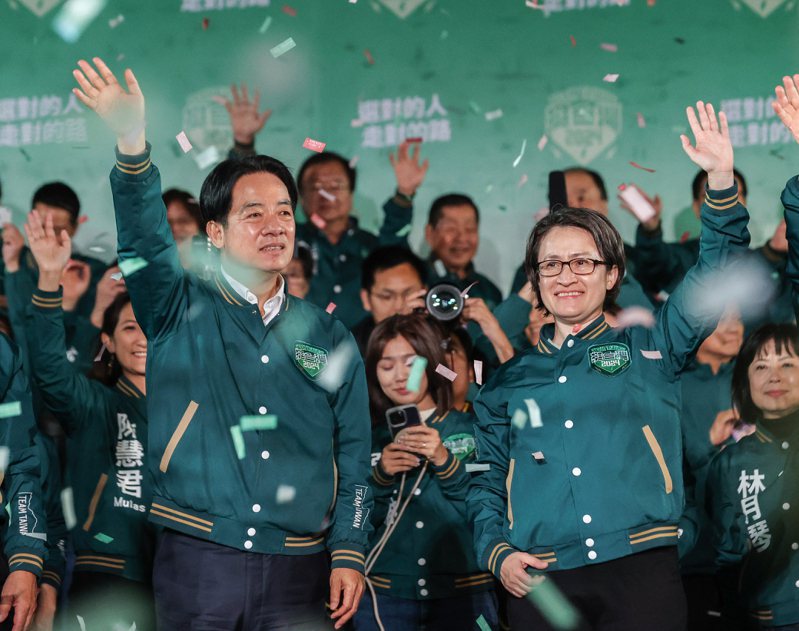 2024總統大選由民進黨賴清德（左）及副手蕭美琴（右）贏得選舉。記者曾原信／攝影