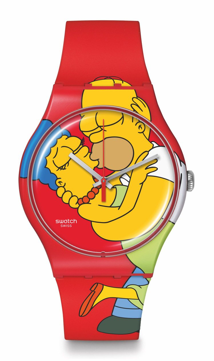 Swatch情人節特別版SWEET EMBRACE腕表，3,450元。圖／Swatch提供