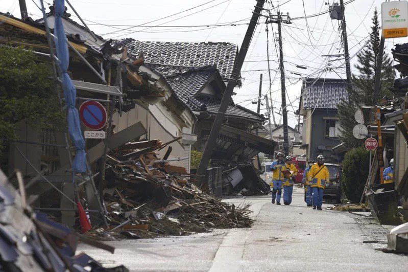 日本石川縣1月1日發生強震，至今共232人不幸罹難。（美聯社）