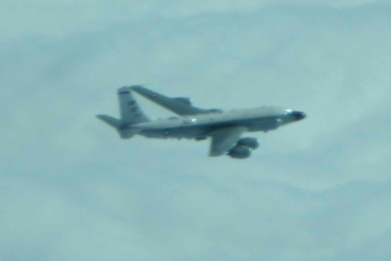 U.S. Air Force RC-135 Electronic Reconnaissance Aircraft Photographed in Taiwan Airspace