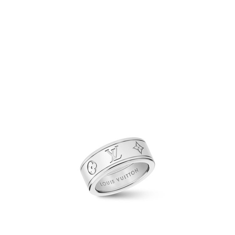 路易威登Les Gastons Vuitton白K金小型戒指，14萬3,000元。圖／路易威登提供