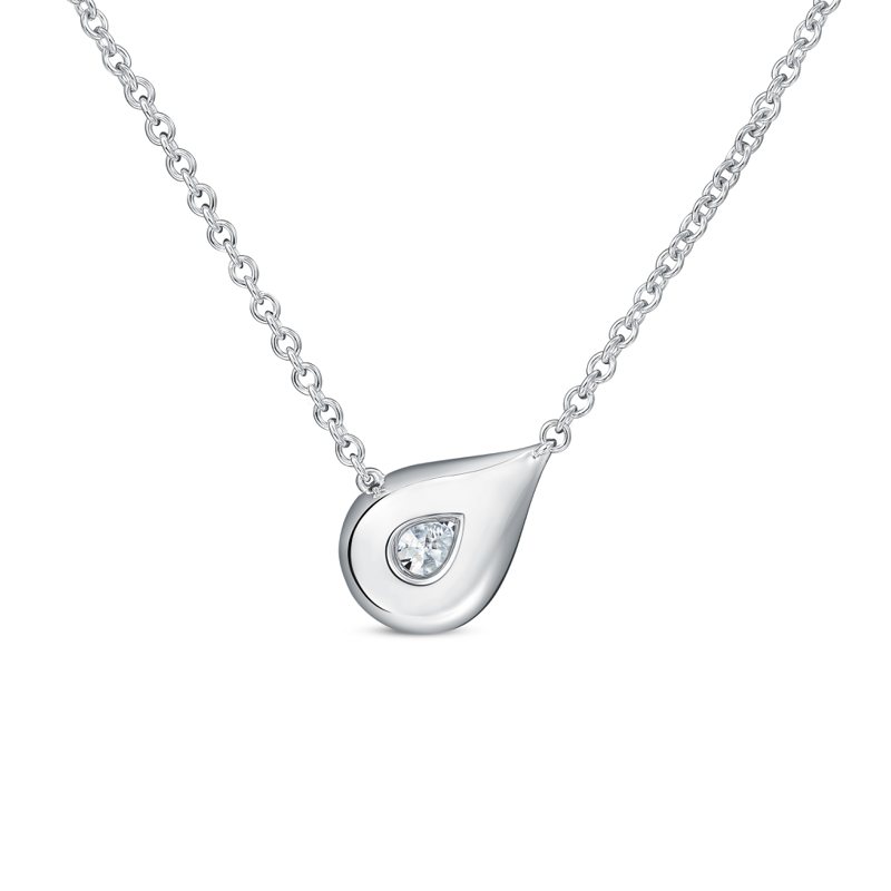 Hearts On Fire日常款LU Droplet白K金鑽石項鍊，主鑽約0.50克拉，17萬8,000元起。圖／Hearts On Fire提供