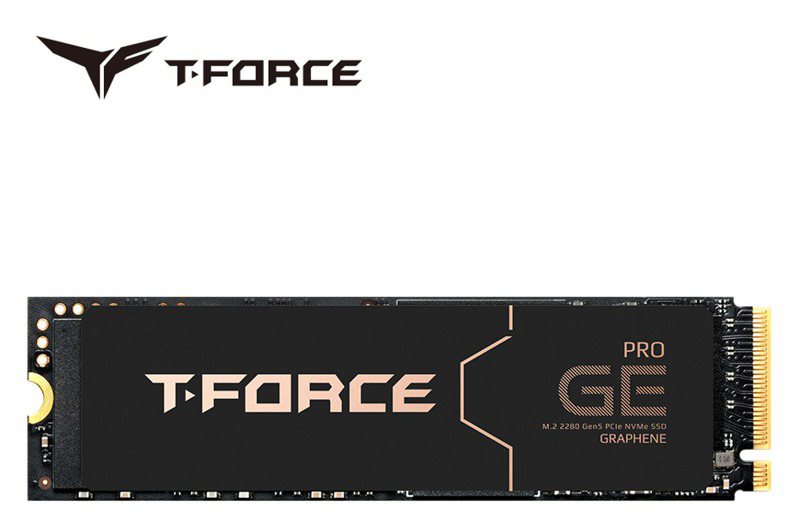 十銓科技推出T-FORCE GE PRO PCIe 5.0固態硬碟。照片／公司提供。