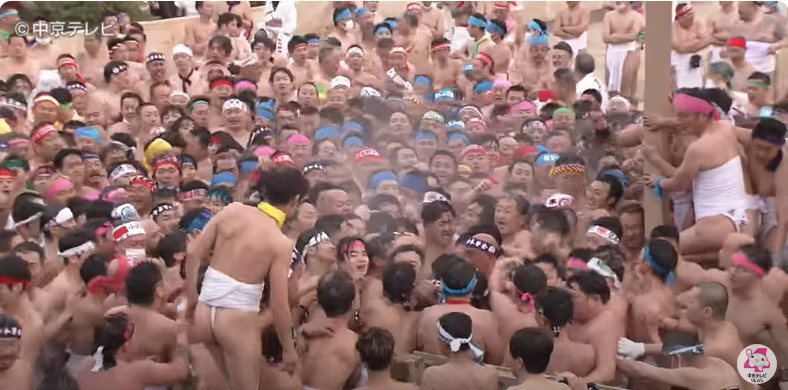 爱知县稻泽市尾张大国灵神社（国府宫）「裸祭」一般都是男性参加。不过，他们今年打破超过1200年的传统，首度开放女性参加「裸祭」。撷取自YouTube(photo:UDN)