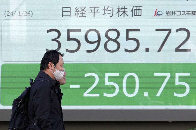 日本東京股巿在創近34年新高後，投資人獲利回吐賣壓湧現，今天收盤下跌。美聯社