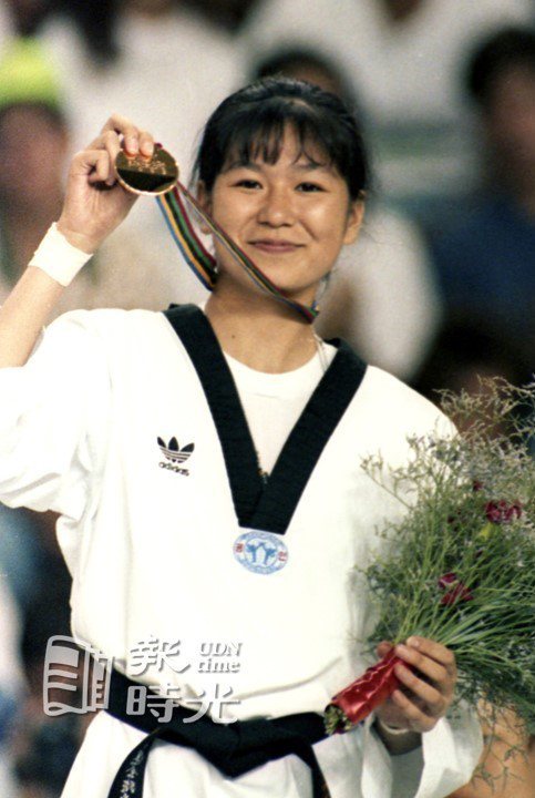 中華跆拳道隊選手陳怡安（圖）在巴塞隆納奧運獲得金牌。圖／聯合報系資料照(1992/8/5 鍾豐榮攝影)