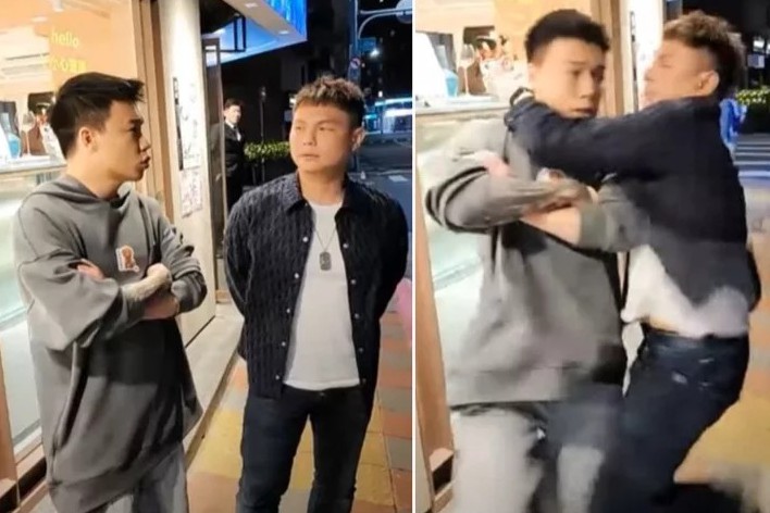 網紅Toyz劉偉健（左）本月20日晚到另名網紅「超哥」黃伯超（右）經營的餐廳用餐，開直播不斷批評難吃，被黃出拳攻擊，過程全被直播錄下。圖／取自YouTube影片