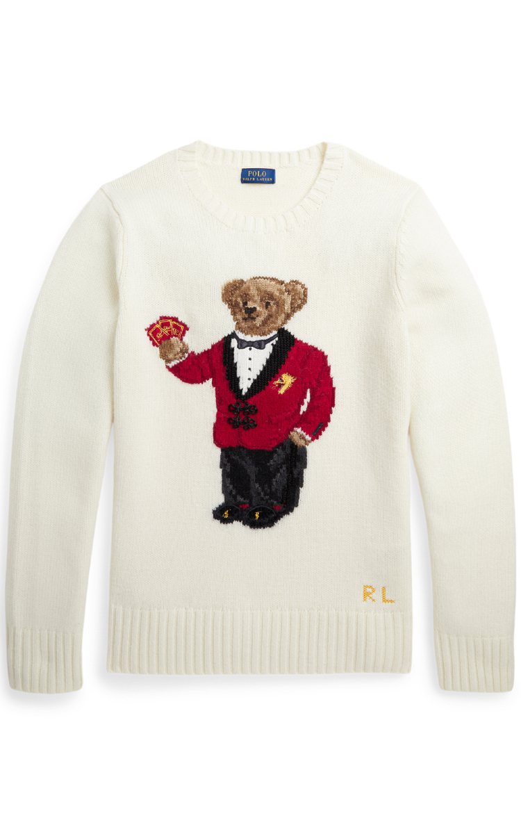 Polo Ralph Lauren新年系列女裝Polo熊針織毛衣，16,680元。圖／Ralph Lauren提供