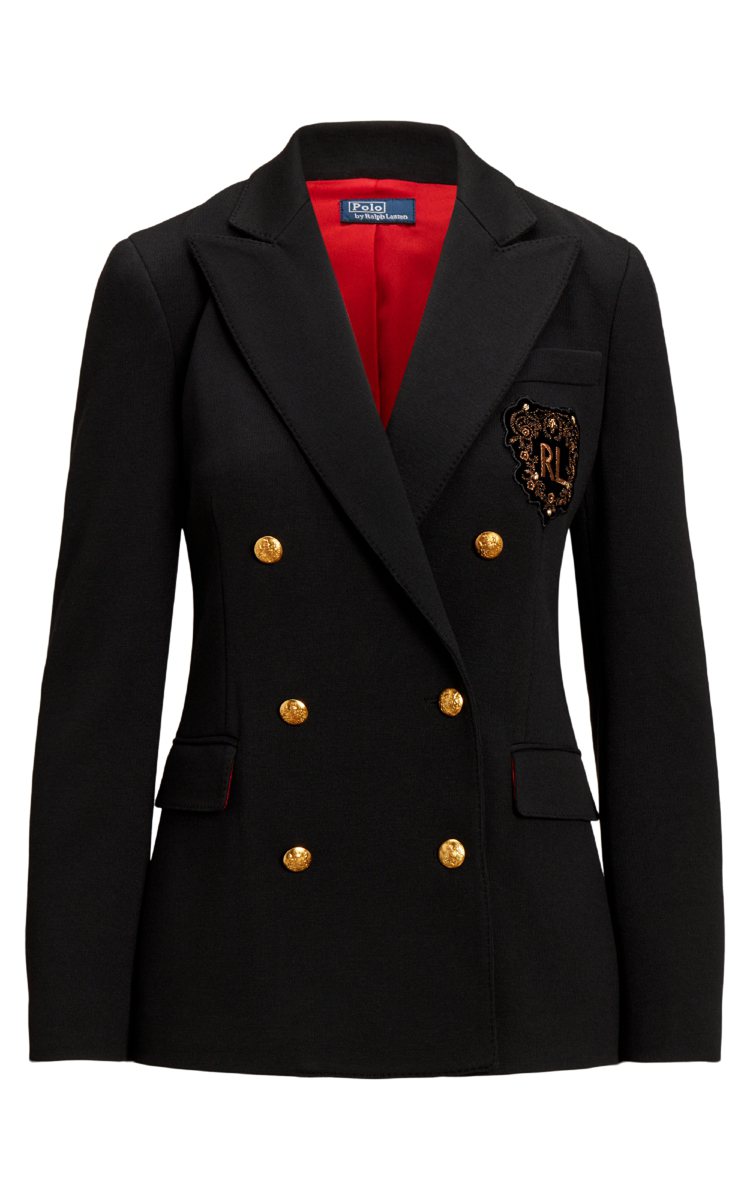 Polo Ralph Lauren新年系列女裝雙排釦針織西裝外套，16,680元。圖／Ralph Lauren提供