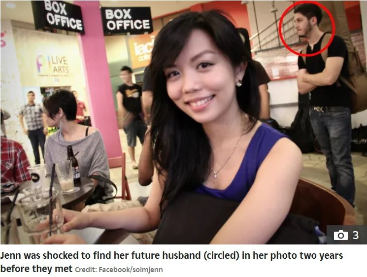 珍恩分享2012的照片，發現當時丈夫就曾和她同框拍照。圖擷自太陽報
