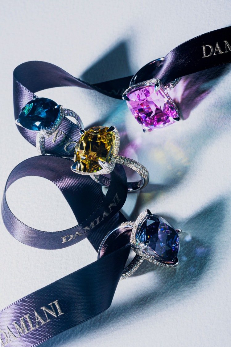 DAMIANI Absolute Special Classic系列Rainbow彩寶鑲鑽戒指。圖／戴美安妮提供