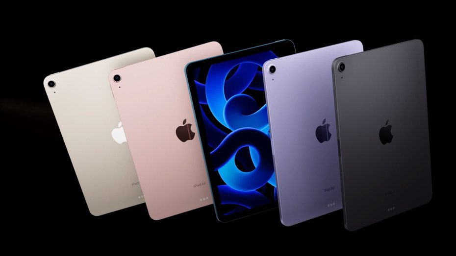 外界盛傳蘋果（Apple）將於2024年針對iPad產品線大更新，其中可能將有較大尺寸的iPad Air，以及更輕薄的iPad Pro。圖為蘋果第5代iPad Air。（翻攝自Apple官網）