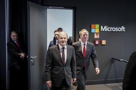 德國總理蕭茲樂見微軟將投資德國。 美聯社