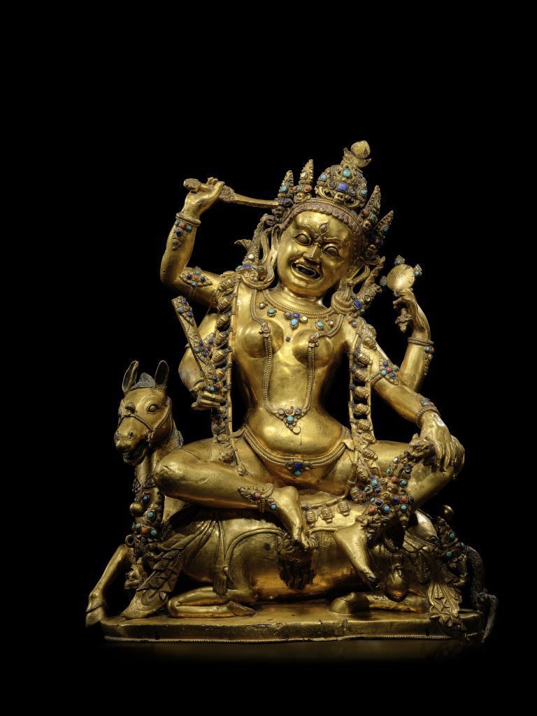 藏中 丹萨替 约 1431-35 年 铜鎏金吉祥天母像 「索坚」所作 或为索南坚...