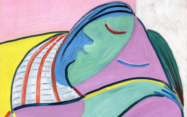 巴布羅‧畢加索(1881-1973)，《睡夢中的女子》，1934年作。油彩 畫布。28½ x 21¼英寸(72.4 x 54公分)。此作於2023年11月9日在佳士得紐約二十世紀藝術晚間拍賣中售出，成交價美元42,960,000。 圖片來源／佳士得提供