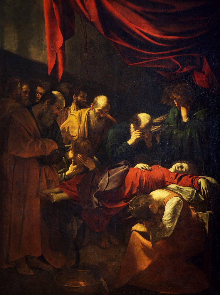 巨型蠟雕作品的靈感為義大利著名畫家卡拉瓦喬於1606年創作的油畫作品《聖母之死》。圖／CINDY CHAO The Art Jewel提供