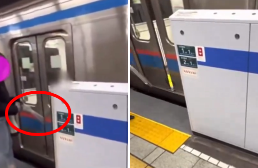 日本一名女子因赶不上电车，故意用雨伞卡住车门试图上车，不料驾驶1招神应对，笑翻一票网友。图／撷自「X」(photo:UDN)