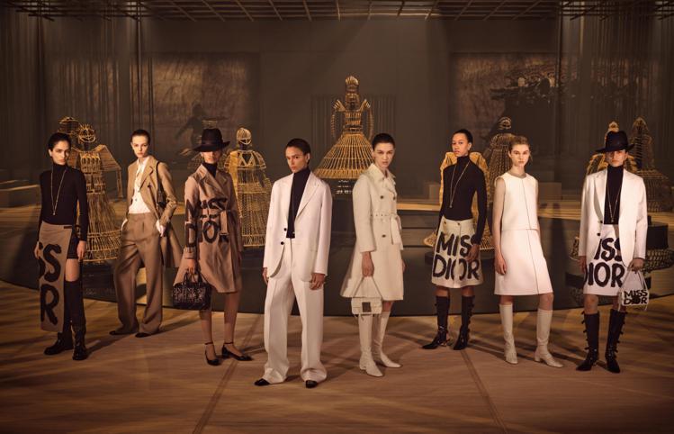 Dior於巴黎杜樂麗花園發表2024-2025秋冬女裝系列。圖／Dior提供