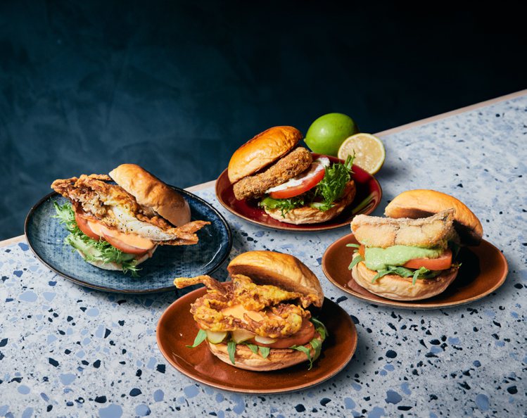 「Blue Fish Bar推出各式海鮮漢堡引領風潮。圖/安永集團提供