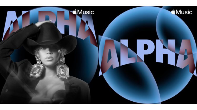 Apple Music今日推出全新「Alpha：姊妹造聲浪」歌單，邀歌壇女力代表碧昂絲打頭陣登封面。圖／蘋果提供