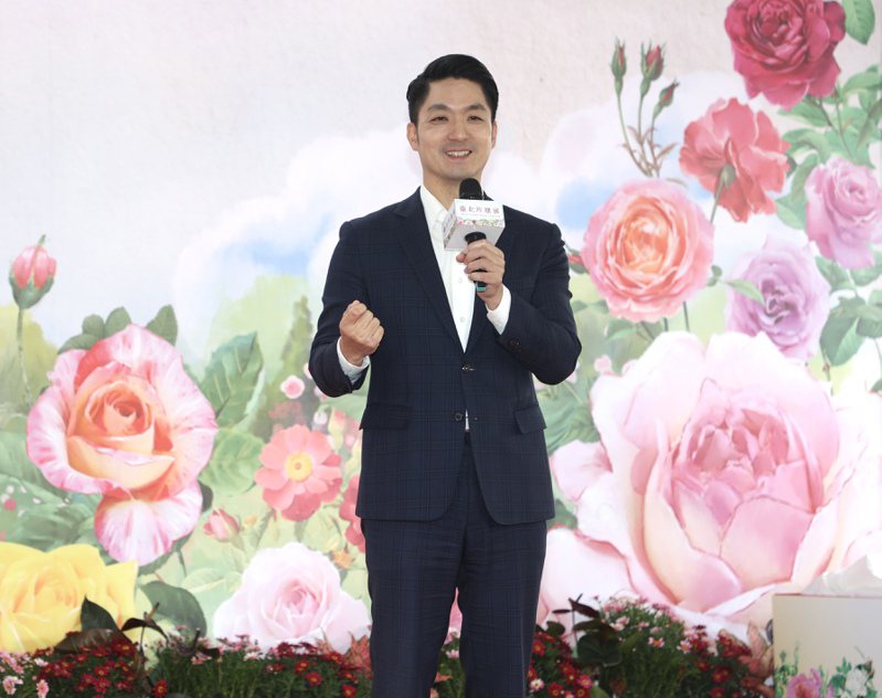 台北市长蒋万安上午参加2024年台北玫瑰展开幕。记者曾吉松／摄影