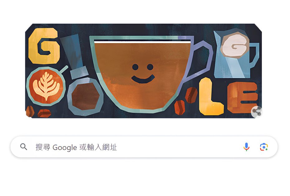 Google塗鴉為了慶祝3月11日「平白咖啡日」，而推出了平白咖啡日的全新動畫。圖／擷自Google