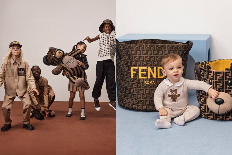 FENDI推出2024春夏童裝系列，於全球特定FENDI精品門市販售。圖／FENDI提供