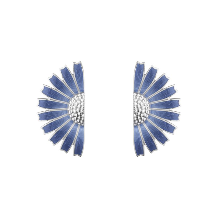 DAISY系列藍色琺瑯純銀半花耳環，16,000元。圖／喬治傑生提供