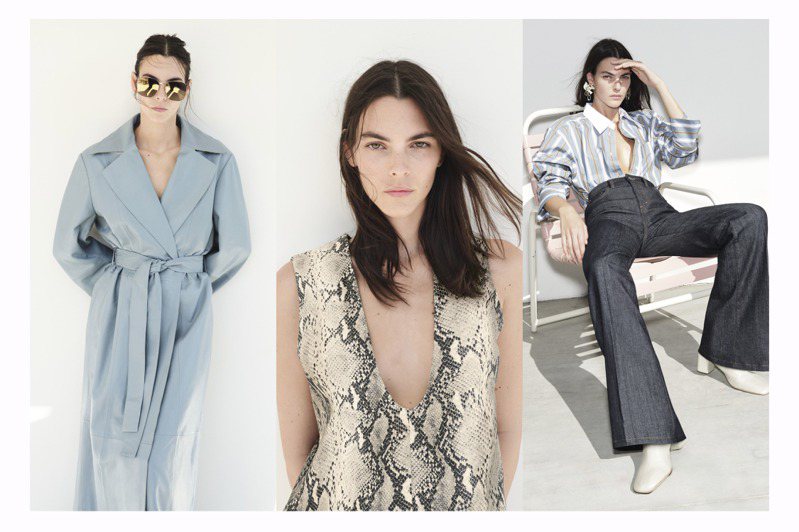 H&M Studio春夏系列，找来影帝李奥纳多的名模女友Vittoria Ceretti演绎新时装大片，高冷又绝美的姿态，让人也想拥有同款造型。图／H&M提供