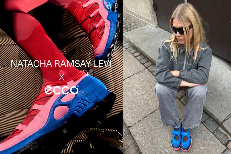 ECCO再度與曾擔任時裝品牌Chloe創意總監的Natacha Ramsay-Levi（NRL）合作，以飽和色彩點綴，顛覆經典鞋款。圖／ECCO提供