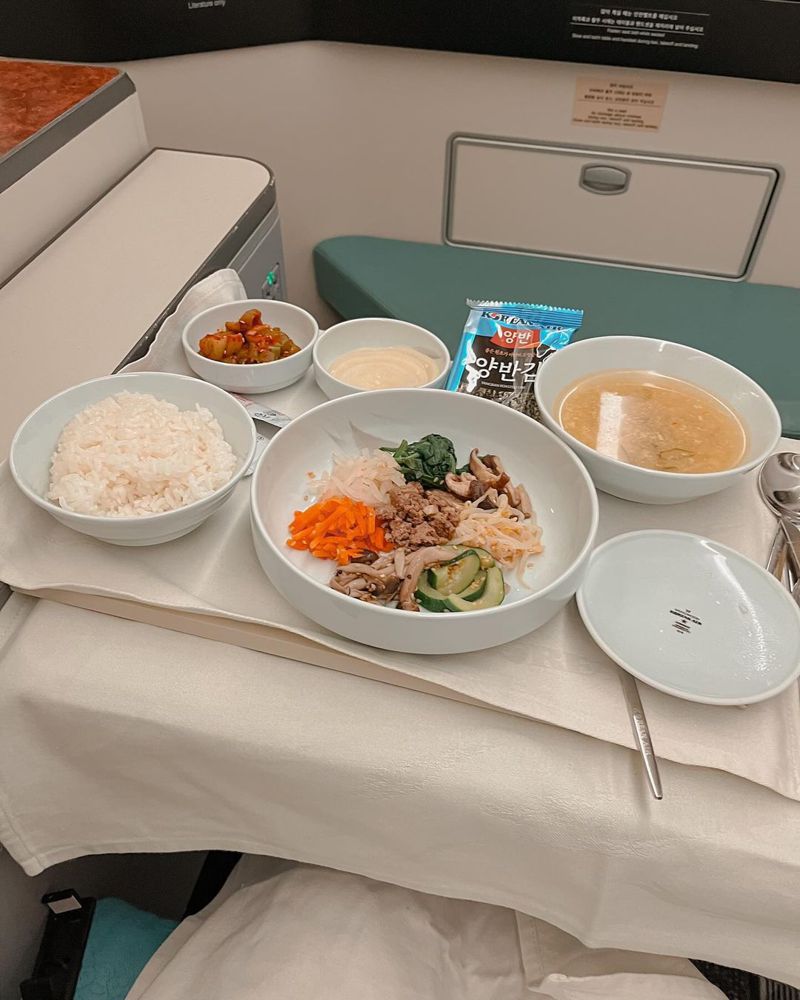 南韓大韓航空2023年勇奪知名旅遊雜誌《環球旅行家》「最佳航空美食」首獎，一名國外旅遊記者親身實測後驚為天人，盛讚大韓航空餐點比餐廳還美味，打破飛機餐一般給人沒滋沒味的壞印象。取自IG