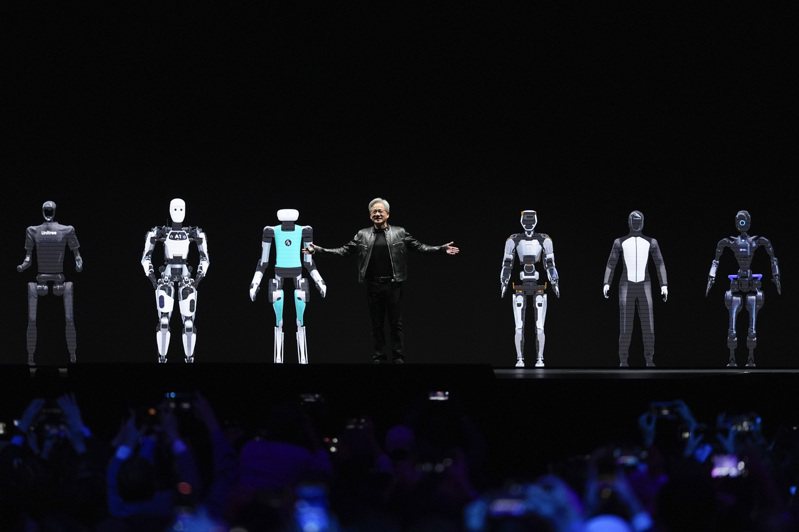 輝達（NVIDIA）在GTC大會展示AI人形機器人和通用基礎模型，加速人形機器人產業競爭。美聯社