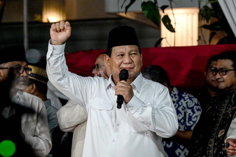 印尼2月14日舉行大選，普拉伯沃當選下任總統，預計10月20日就任。（新華社）