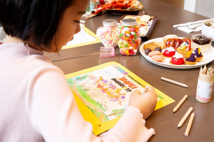 Garden Kitchen兒童節活動期間，孩童至餐廳用餐可獲著色卡及色鉛筆組。...