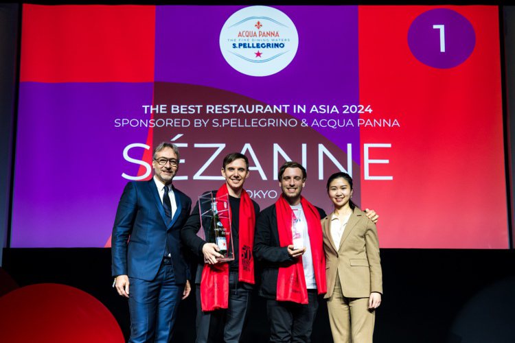 2024「亞洲50最佳餐廳」由來自東京丸之內四季酒店的法料餐廳「Sézanne」榮登榜首。圖／Asia's 50 Best Restaurants提供