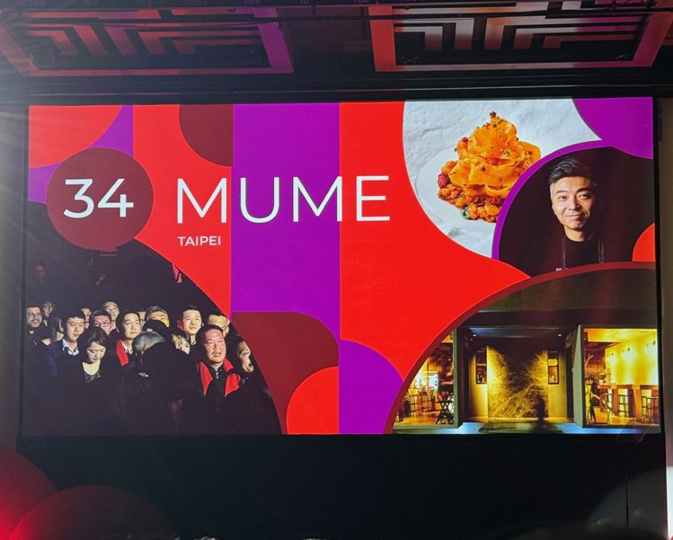 「MUME」於2024「亞洲50最佳餐廳」獲得第34名肯定。圖／MMHG湘樂餐飲集團提供