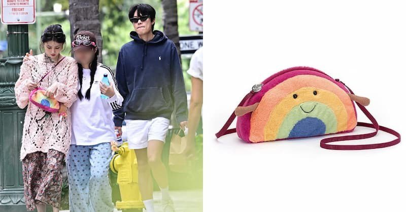 韓韶禧夏威夷約會配戴包款是來自英國的 Jellycat 彩虹斜背包。
圖片來源：瑪黑家居 官網
