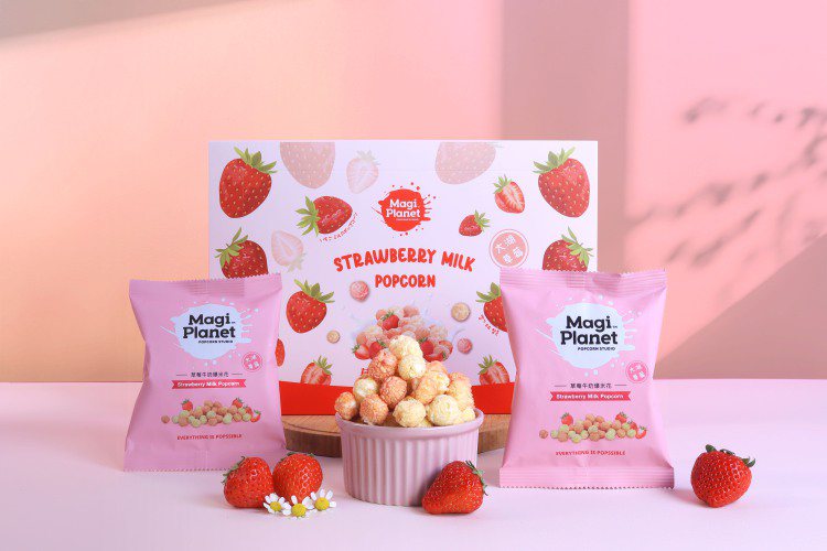 Magi Planet 期間限定推出「草莓牛奶」8入組禮盒。圖／Magi Planet提供