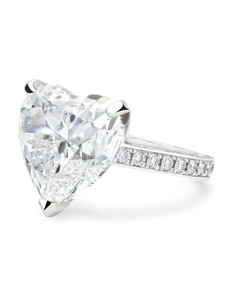 DB Classic 高級珠寶心形切割鑽石密釘鑲鑽戒指，主鑽18.03克拉(3)